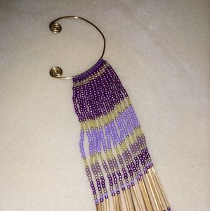 Amethyst Gold Ear Cuff Handmade Ear Cuff